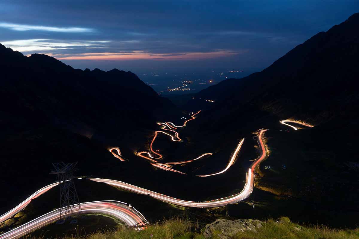 Transfagarsan by night | One of the most beautiful mountain roads in Romania